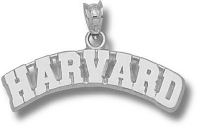 Harvard Crimson Arched "Harvard" Pendant - Sterling Silver Jewelry