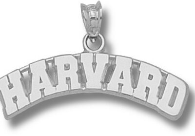 Harvard Crimson Arched "Harvard" Pendant - Sterling Silver Jewelry