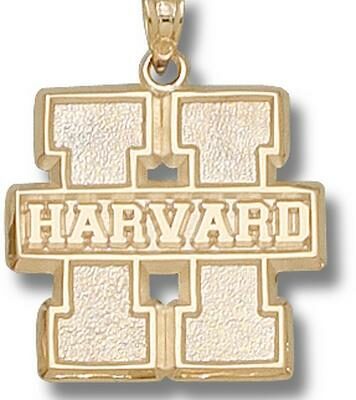 Harvard Crimson Block "H with Harvard" Pendant - 14KT Gold Jewelry