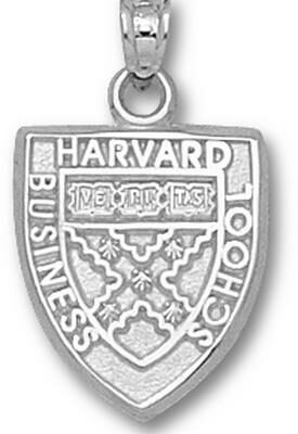 Harvard Crimson "Business School Shield" 5/8" Pendant - Sterling Silver Jewelry