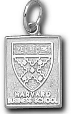 Harvard Crimson "Business School Square Shield" 1/2" Charm - Sterling Silver Jewelry