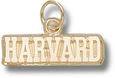 Harvard Crimson "Harvard" 3/16" Charm - 10KT Gold Jewelry