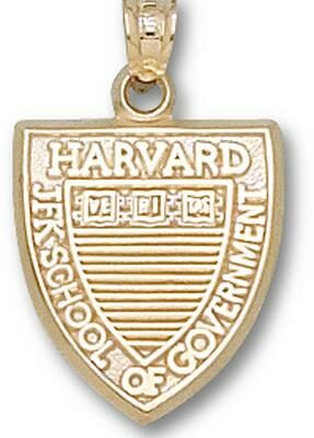 Harvard Crimson "JFK School of Government Shield" Pendant - 10KT Gold Jewelry