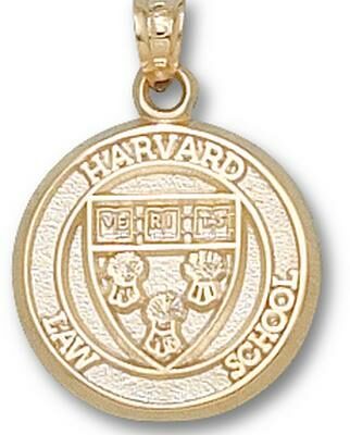 Harvard Crimson Law School Round "Shield" Pendant - 10KT Gold Jewelry