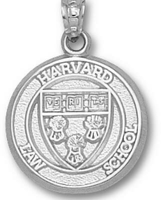 Harvard Crimson Law School Round "Shield" Pendant - Sterling Silver Jewelry