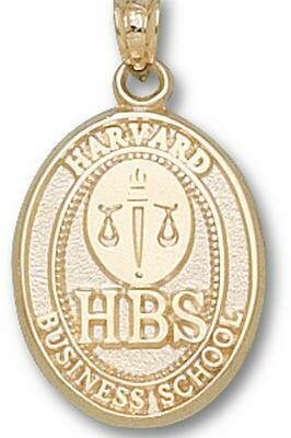 Harvard Crimson Oval "Business School Seal" Pendant - 10KT Gold Jewelry