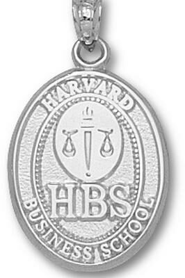 Harvard Crimson Oval "Business School Seal" Pendant - Sterling Silver Jewelry