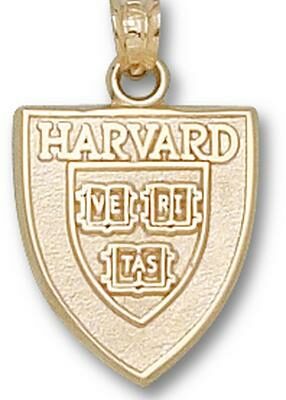 Harvard Crimson "University Shield" Pendant - 10KT Gold Jewelry