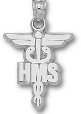 Harvard Medical School "HMS Caduceus" Pendant - Sterling Silver Jewelry