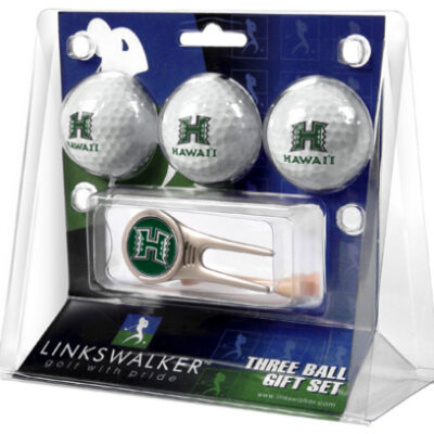 Hawaii Rainbow Warriors 3 Golf Ball Gift Pack with Cap Tool