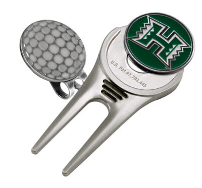 Hawaii Rainbow Warriors Divot Tool Hat Clip with Golf Ball Marker (Set of 2)