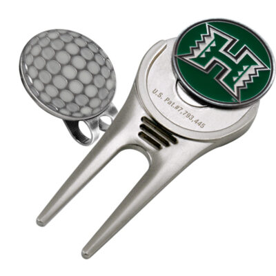 Hawaii Rainbow Warriors Divot Tool Hat Clip with Golf Ball Marker (Set of 2)