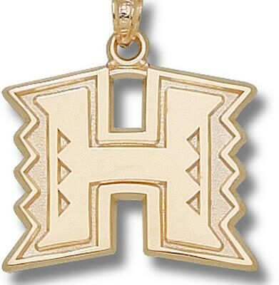 Hawaii Rainbow Warriors "H Logo" 3/4" Pendant - 10KT Gold Jewelry