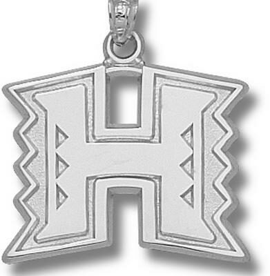 Hawaii Rainbow Warriors "H Logo" 3/4" Pendant - Sterling Silver Jewelry