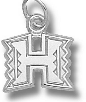 Hawaii Rainbow Warriors "H Logo" 3/8" Charm - Sterling Silver Jewelry