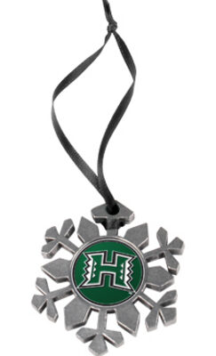 Hawaii Rainbow Warriors Snowflake Ornament (Set of 2)