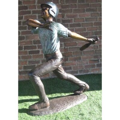 "Home Run (Baseball Batter)" Bronze Garden Statue - Approx. 5' High