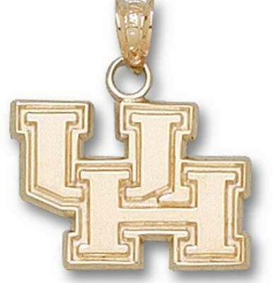 Houston Cougars New "UH" 1/2" Pendant - 14KT Gold Jewelry