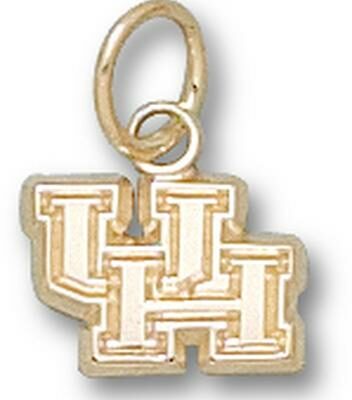 Houston Cougars New "UH" 1/4" Charm - 10KT Gold Jewelry