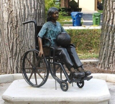 "I Can Do It (Girl in Wheelchair) Special Needs Collection" Limited Edition Bronze Garden Statue - Approx. 30" High