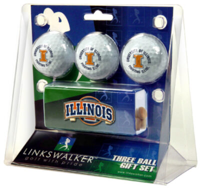 Illinois Fighting Illini 3 Ball Gift Pack with Hat Clip