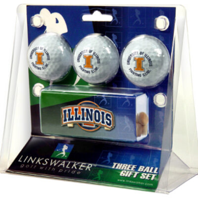 Illinois Fighting Illini 3 Ball Gift Pack with Hat Clip