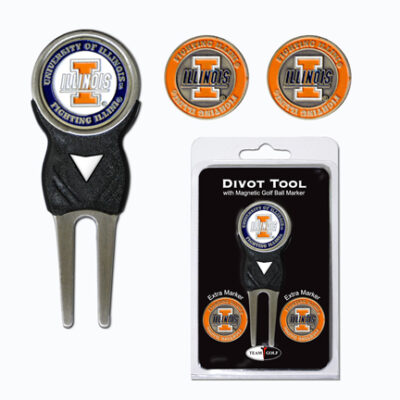 Illinois Fighting Illini Golf Ball Marker and Divot Tool Pack