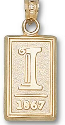 Illinois Fighting Illini "I 1867" Pendant - 10KT Gold Jewelry