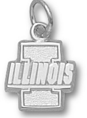 Illinois Fighting Illini "I with Illinois" 7/16" Charm - Sterling Silver Jewelry