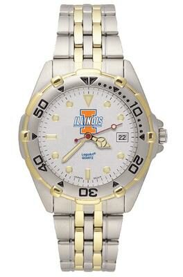 Illinois Fighting Illini "I with Illinois" All Star Watch with Stainless Steel Band - Men's