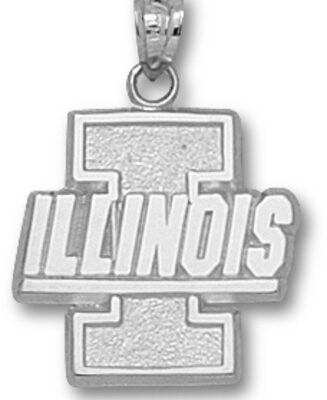 Illinois Fighting Illini New Block "Illinois I" Pendant - Sterling Silver Jewelry