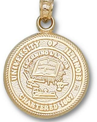 Illinois Fighting Illini "Seal" Pendant - 14KT Gold Jewelry