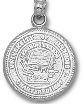 Illinois Fighting Illini "Seal" Pendant - Sterling Silver Jewelry