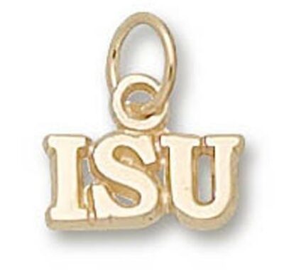 Illinois State Redbirds "ISU" 3/16" Charm - 10KT Gold Jewelry