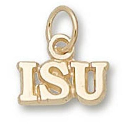 Illinois State Redbirds "ISU" 3/16" Charm - 10KT Gold Jewelry