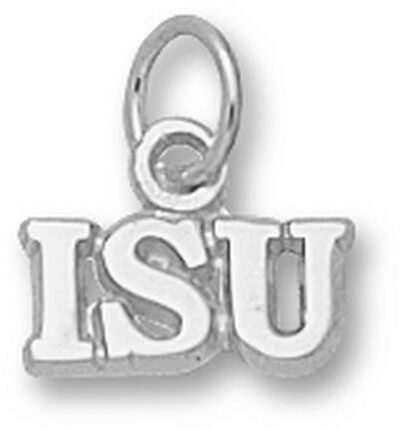 Illinois State Redbirds "ISU" 3/16" Charm - Sterling Silver Jewelry