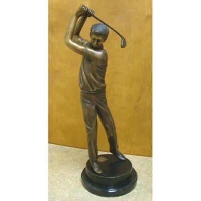 "In Motion (Tabletop Golfer)" Bronze Garden Statue - Approx. 18" High