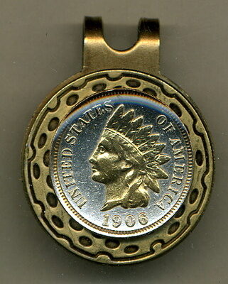 Indian Head Penny 1859 - 1909 Two Tone Coin Golf Ball Marker