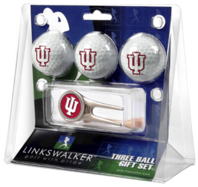 Indiana Hoosiers 3 Golf Ball Gift Pack with Cap Tool