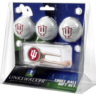 Indiana Hoosiers 3 Golf Ball Gift Pack with Cap Tool