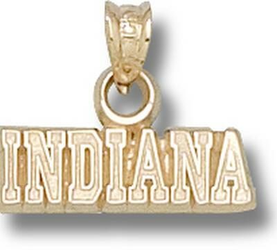 Indiana Hoosiers "Indiana" 3/16" Pendant - 10KT Gold Jewelry