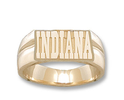 Indiana Hoosiers "Indiana" 3/8" Men's Ring Size 11 - 10KT Gold Jewelry