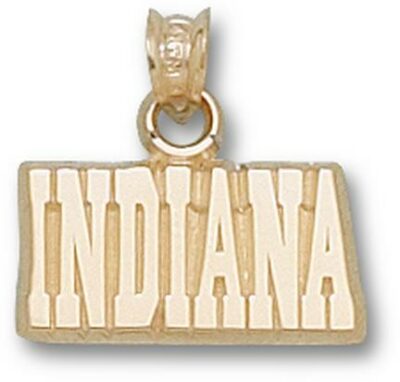 Indiana Hoosiers "Indiana" 3/8" Pendant - 10KT Gold Jewelry