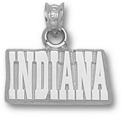 Indiana Hoosiers "Indiana" 3/8" Pendant - Sterling Silver Jewelry