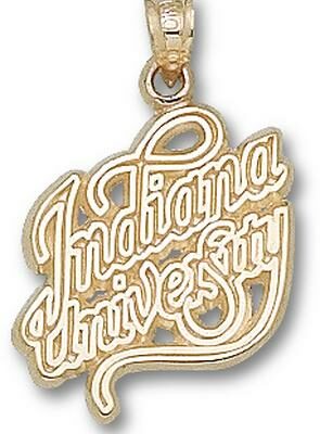 Indiana Hoosiers Script "Indiana University" Pendant - 10KT Gold Jewelry