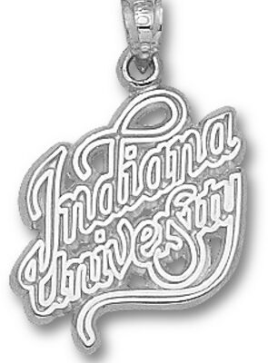 Indiana Hoosiers Script "Indiana University" Pendant - Sterling Silver Jewelry