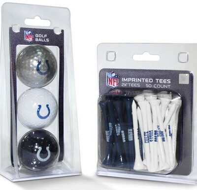 Indianapolis Colts Golf Tees and Golf Balls Pack (50 Tees / 3 Balls)