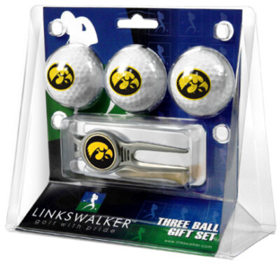 Iowa Hawkeyes 3 Ball Golf Gift Pack with Kool Tool