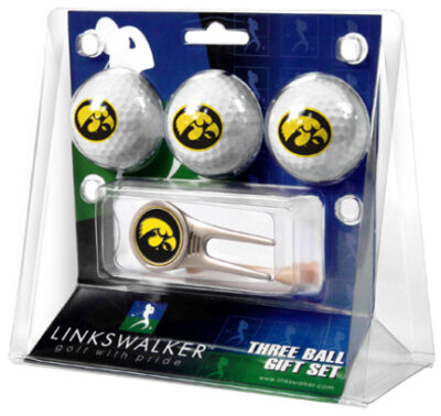 Iowa Hawkeyes 3 Golf Ball Gift Pack with Cap Tool