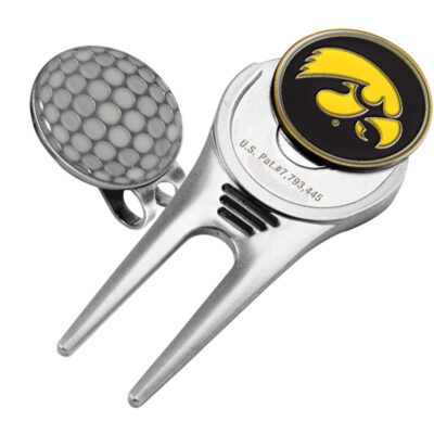 Iowa Hawkeyes Divot Tool Hat Clip with Golf Ball Marker (Set of 2)